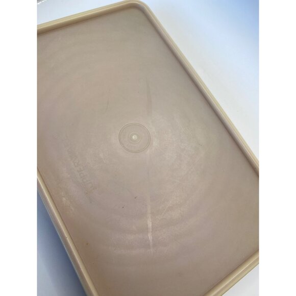 Tupperware Bacon Keeper  Red Waffle Mold With Cream Lid Made In USA Durable & Re - Picture 2 of 7